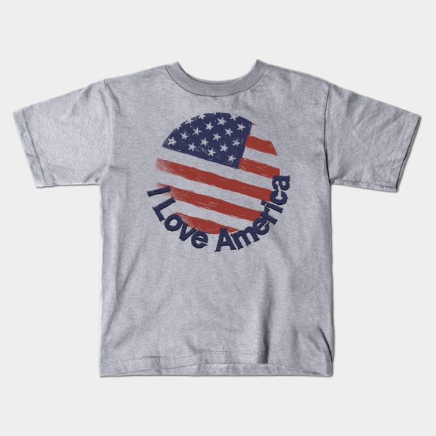 I Love America Kids T-Shirt by AlondraHanley